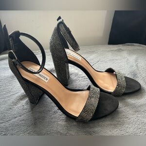 Steve Madden Black Crystal Carrson Heels